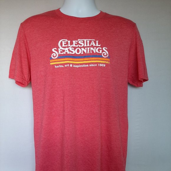 Anvil Lightweight Tops - Celestial Seasonings Vintage Stripe t-shirt--NEW